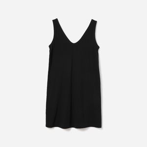 Black Everlane Cotton Double V Dress in Medium
